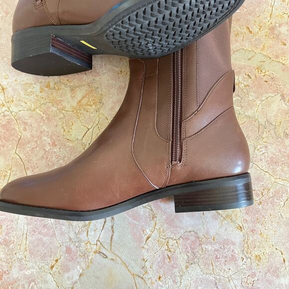 Cole Haan Noelle Brown Leather Knee High Stretch Riding Boots Womens 7.5 - Picture 9 of 15